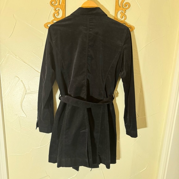 🦋Eileen Fisher Cotton Fine Corduroy Black Double Breasted Belted Jacket🦋 - Picture 4 of 11